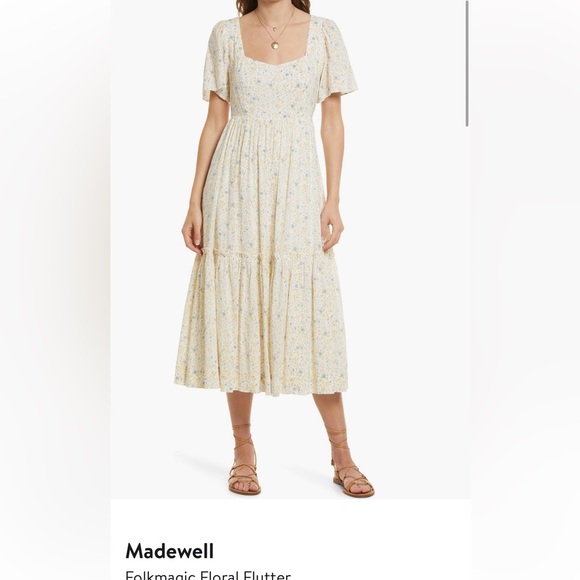 Madewell Dresses & Skirts - Madewell Cream Floral Midi Dress